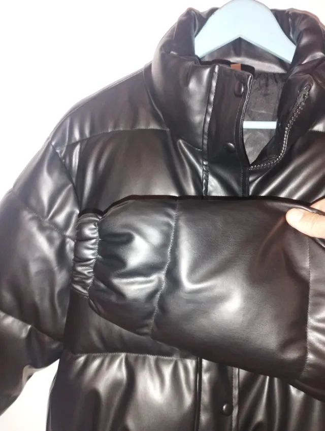 Cazadora polipiel negra talla M