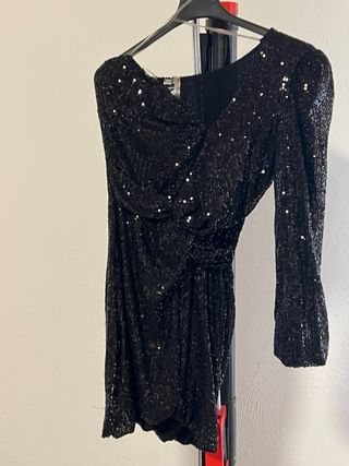 Abito paillettes nero taglia unica