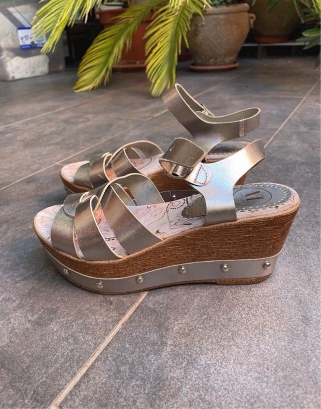 Sandalias Plataforma Plateadas