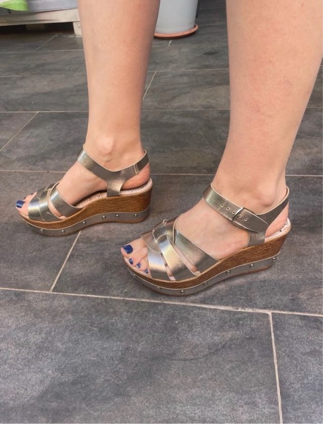 Sandalias Plataforma Plateadas