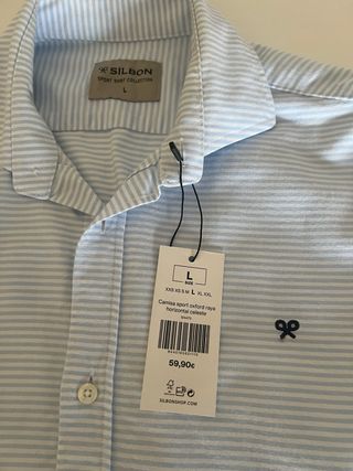 Camisa Silbon Rayas Azul Talla L