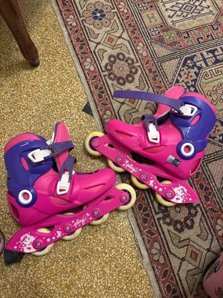 Pattini a rotelle rosa e viola taglia 32-34