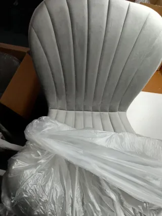 Silla Gris Claro Metal Dorado