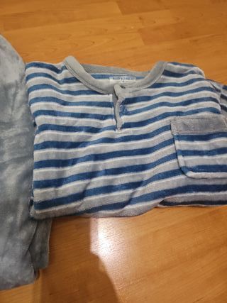 Pijama hombre azul y gris