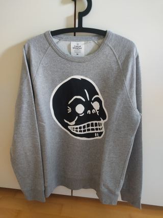 Sudadera Cheap Monday Gris Estampado Calavera Tall