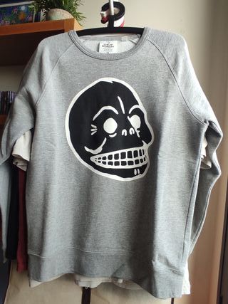 Sudadera Cheap Monday Gris Estampado Calavera Tall