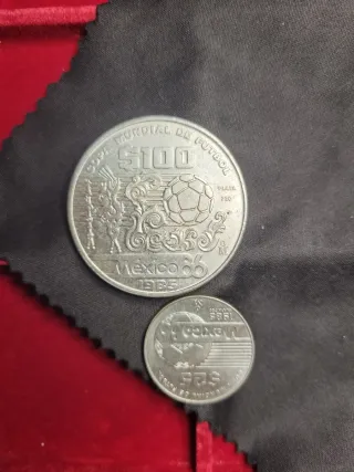 2 Monedas Plata México 1968 SC