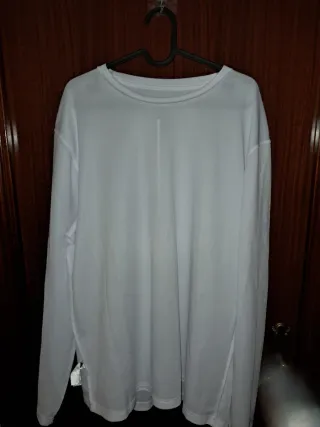 Camiseta Blanca Manga Larga Talla XXL