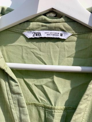 Camisa corta Zara verde