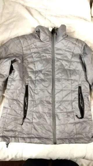 Giacca piumino vera piuma d'oca grigia