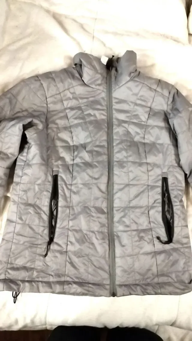 Giacca piumino vera piuma d'oca grigia