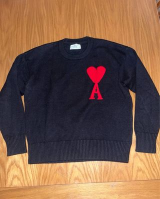 Jersey Ami Paris Corazón Rojo Negro