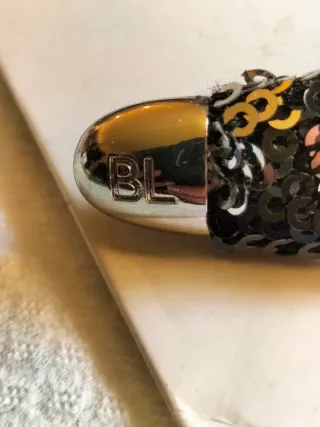 Collar Bimba y Lola lentejuelas negro y plata