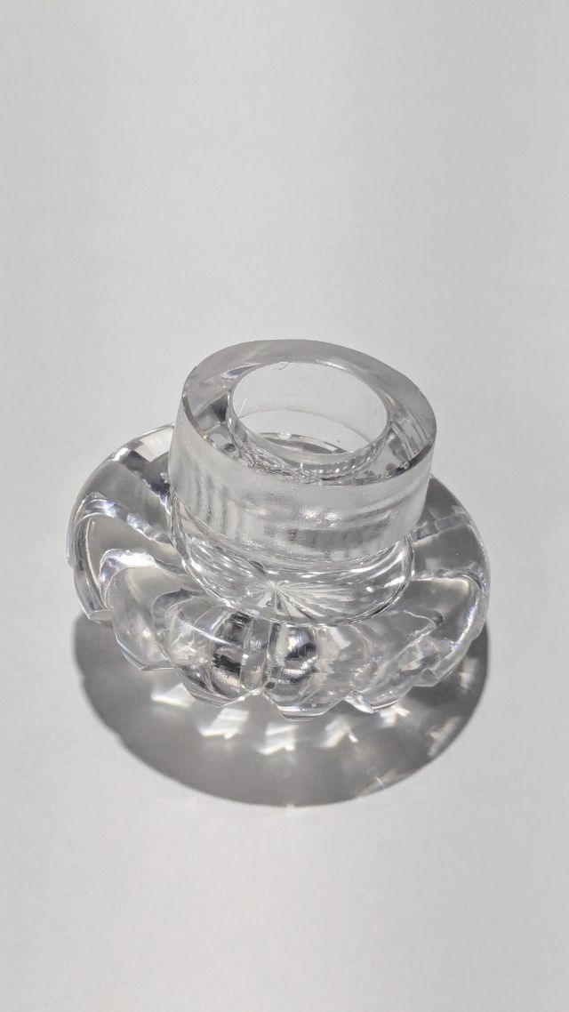 ANTIGUO FRASCO PERFUMERO CRISTAL TALLADO Y PLATA