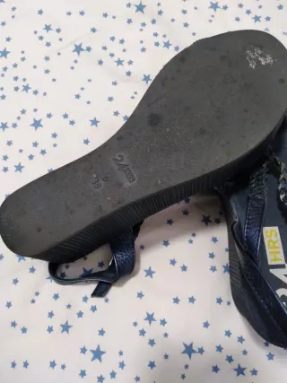 Sandalias cuña alta azul oscuro