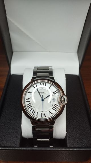 Reloj Seiko Mod Ballon Blanco Negro y Azul Marino