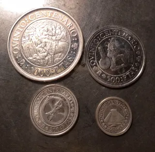 Lote de 4 Monedas Plata 925. Conmemorativas 1989.