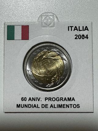 Moneda 2€ conmemorativa Italia 2004 UNC 