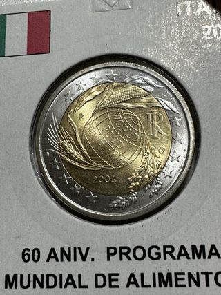 Moneda 2€ conmemorativa Italia 2004 UNC 
