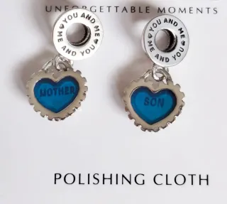 Charm Colgante Doble Corazón Mamá Hijo