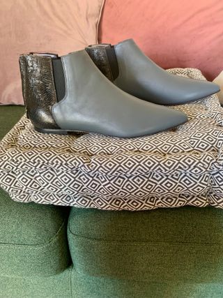 Stivaletti punta pelle Bottega dell'A grigio/argen