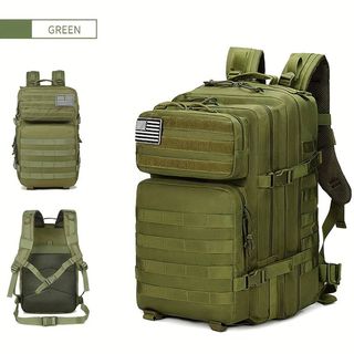 Mochila Táctica Militar 50L Verde con 2 Parches