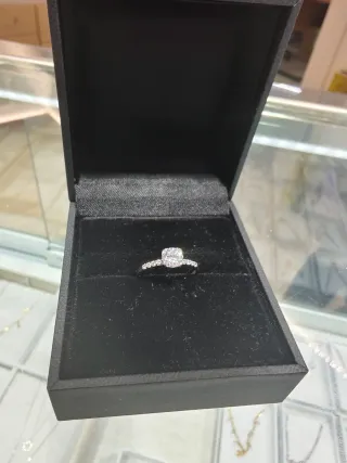 Anillo Compromiso Oro Blanco 18K