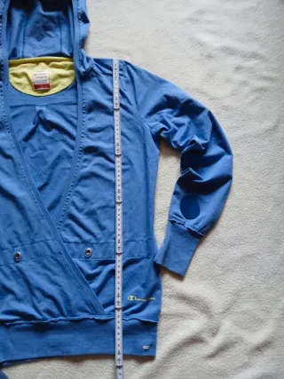 Felpa Champion con cappuccio blu/gialla taglia S