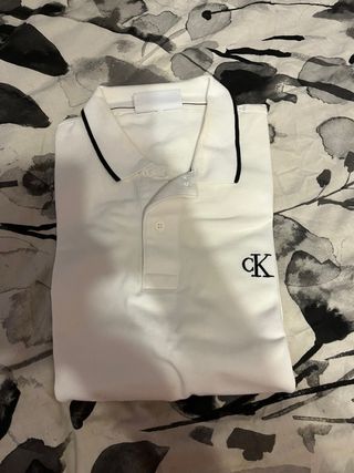 Polo Calvin Klein Blanco Hombre