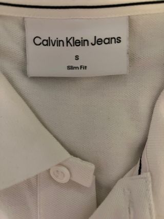 Polo Calvin Klein Blanco Hombre