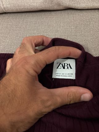 Jersey Zara granate ajustado