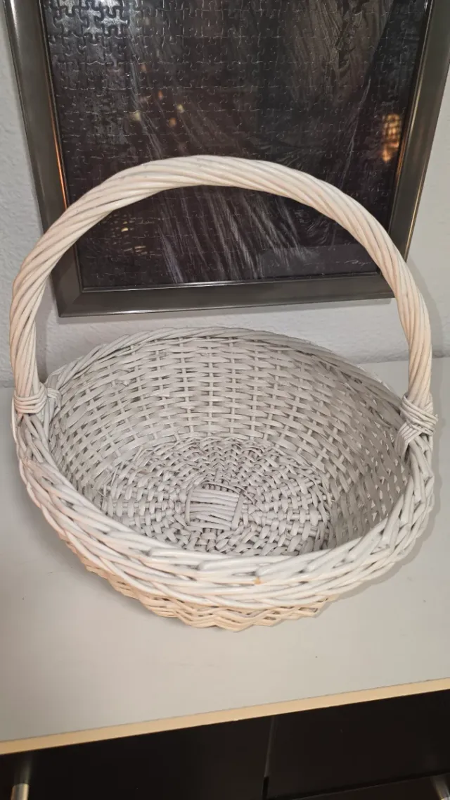 Cesta Mimbre Blanca Asa