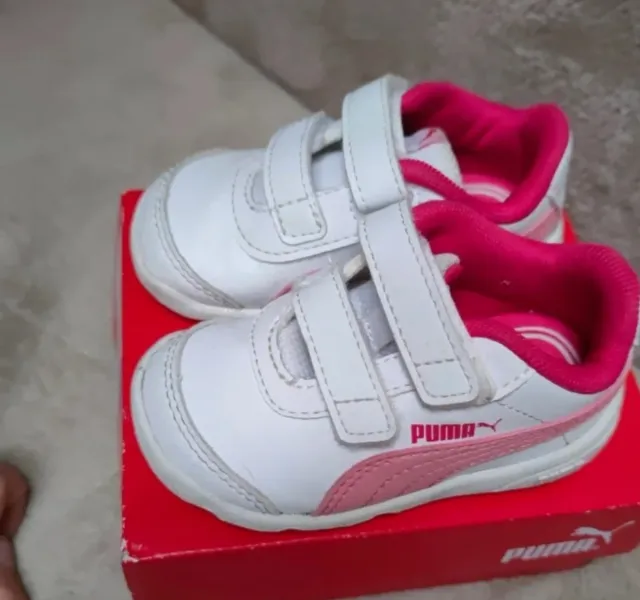 Deportivas Puma bebé blancas y rosas