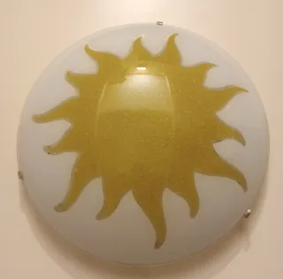 Plafoniera in vetro decorata a sole