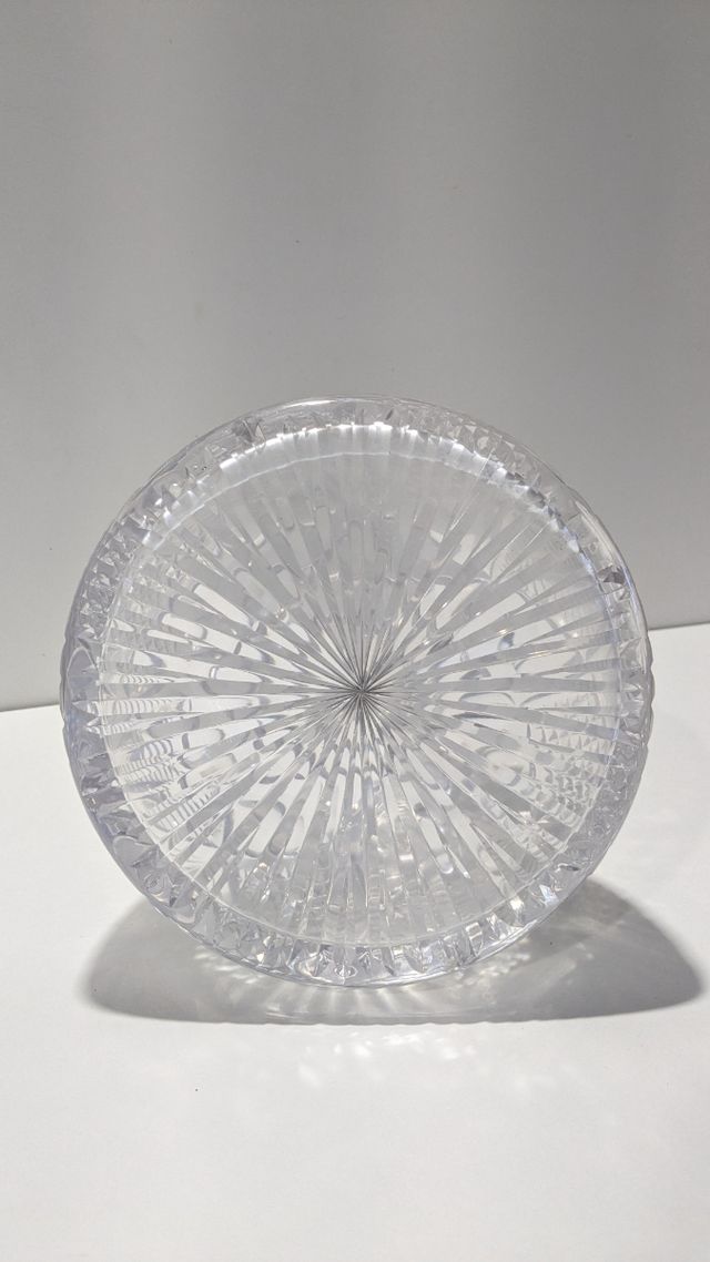 JARRA CLARETE DECANTADOR CRISTAL TALLADO Y PLATA