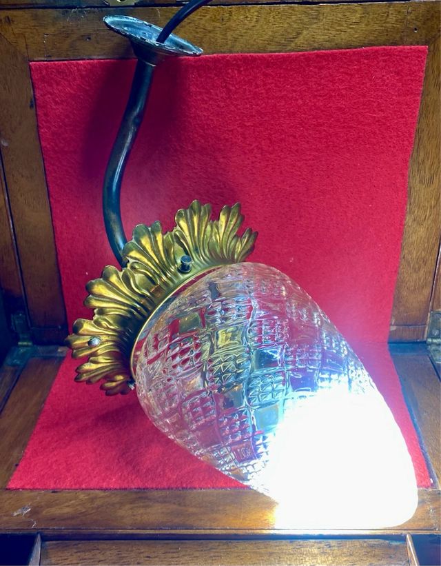 Farol antiguo latón y cristal