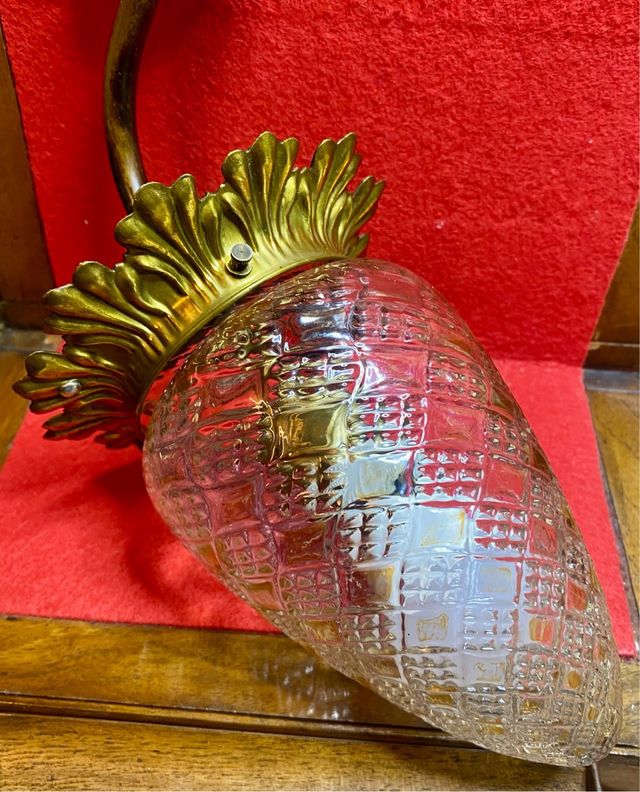 Farol antiguo latón y cristal