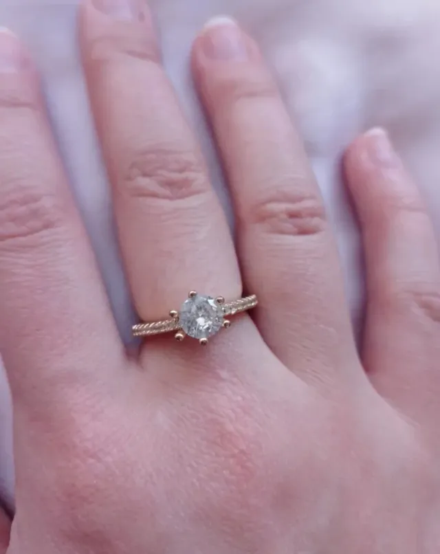 Anillo piedra brillante acero inoxidable