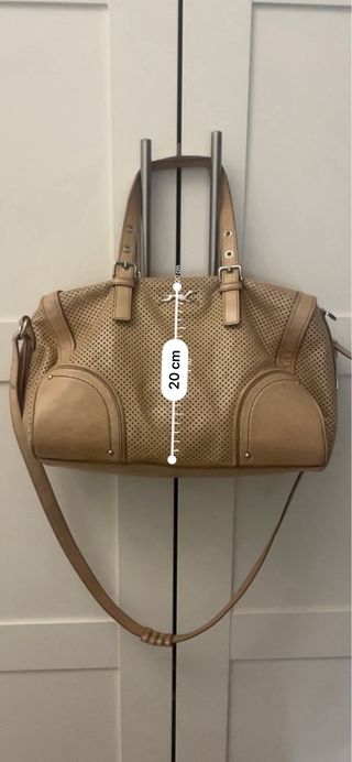 Bolso Bimba y Lola original Beige piel perforada