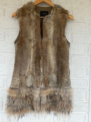 Chaleco Piel Conejo/Mapache CORTEFIEL - Talla S