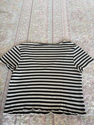 Camiseta Loft Rayas Cuello Pico Manga Corta Talla 