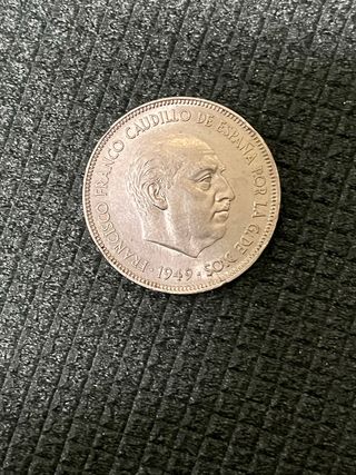 5 Pesetas España 1949 Franco