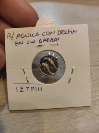 Moneda Grecia Istros 350 a.C. Poseidón