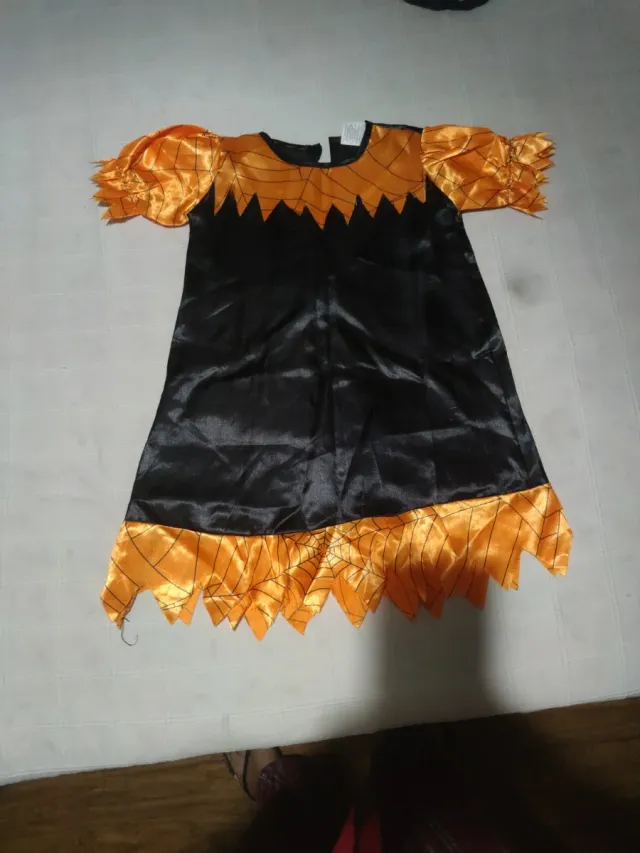 Disfraz Bruja Infantil Naranja y Negro 3-4 años