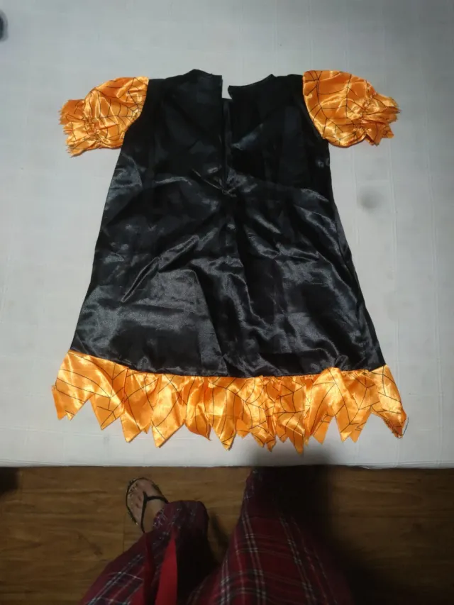 Disfraz Bruja Infantil Naranja y Negro 3-4 años