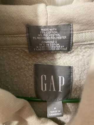 Sudadera Gap Beige y Verde Talla M