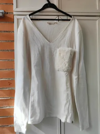 Blusa Salsa Blanca con Bolsillo