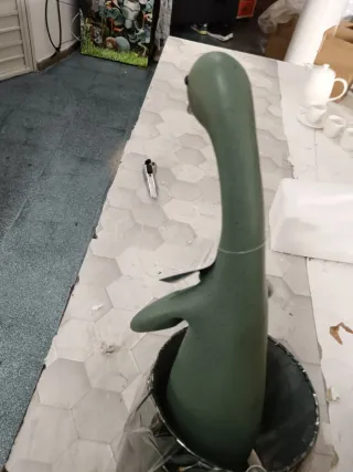 Lámpara Pato Resina Poliéster Verde/Dorado