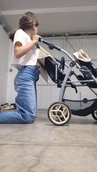 Carrito de muñecas gemelar