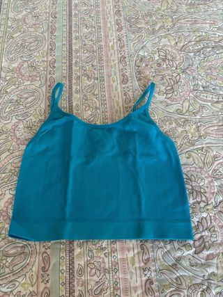 Camiseta top tirantes azul turquesa